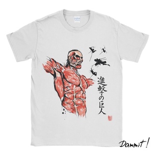 ผ้าฝ้ายคอกลมเสื้อยืด ลาย Attack On Titan Dammit90sfrom S-4XL