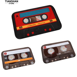 👍tianshan💮พรมเช็ดเท้า40 x 60cm Retro Creative Cassette Kitchen พรมเข้าห้องน้ำ