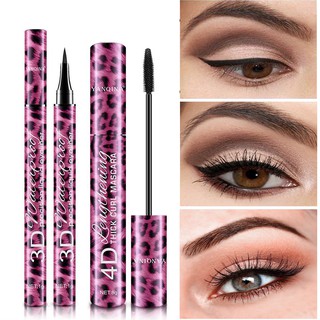 อายไลเนอร์ มาสคาร่าเซต2 in 1Red Leopardเครื่องสำอางราคาถูกEyelinermascara-8836