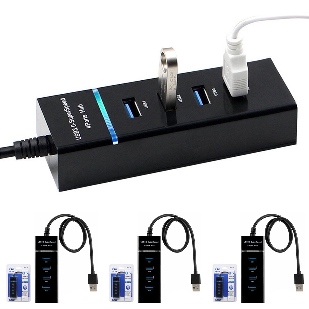 Shopee Thailand - High Speed ??USB 4 Port Hub USB 3.0 USB HUB Adapter For PC Laptop Computer Accessories