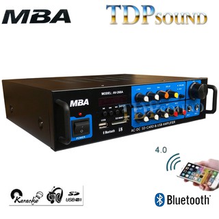 MBA เครื่องขยายเสียง รองรับบลูทูธ USB AUX VCD CD FM BLUETOOH รุ่น AV-268A I8 TDP SOUND