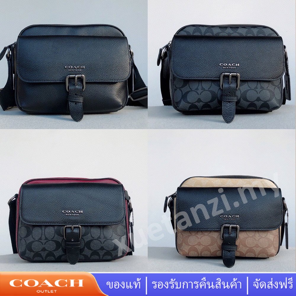 COACH กระเป๋าถือผู้ชาย C5399 C5401 C6080 Hudson กระเป๋าสะพายข้างลายซิกเนเจอร์