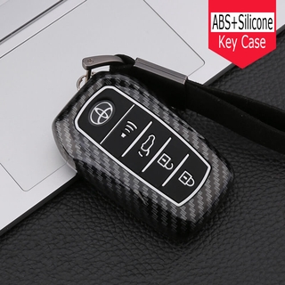 Carbon Fiber  ABS Car Key Case Cover For Toyota Fortuner 2021 Camry