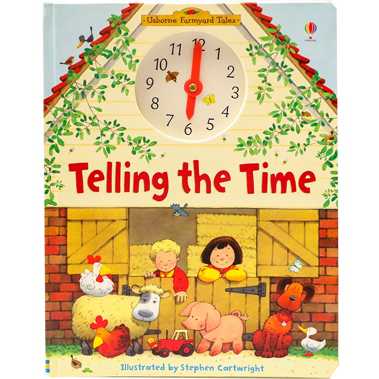 *ลิขสิทธิ์แท้* บอร์ดบุ๊คเรียนรู้เรื่องเวลา Usborne Farmyard Tales Telling The Time เล่มใหญ่ Clock ขนาด 22*28.5cm.