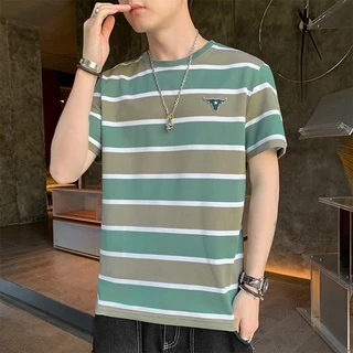 QKshop เสื้อยืดผ้ากีฬา🌙คอกลมลายทางสุดสวยไม่ธรรมดา🌎ใส่ยังไงให้โลกรู้โลกจำต้องนำกลับไปใส่แล้ว🔥