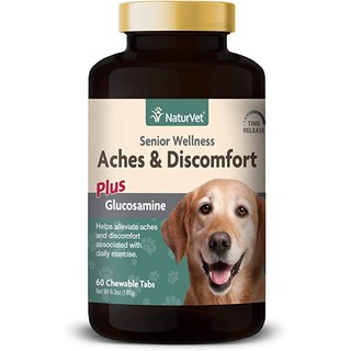 Naturvet Aches &amp; Discomfort (60เม็ด) อาหารเสริมสุนัข บำรุงข้อต่อ สะโพก สกัดจากธรรมชาติล้วน