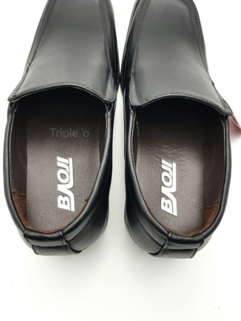 BAOJI คัชชูหนังแบบสวม หัวตัด BJ3375 สีดำ ไซส์ 39-47