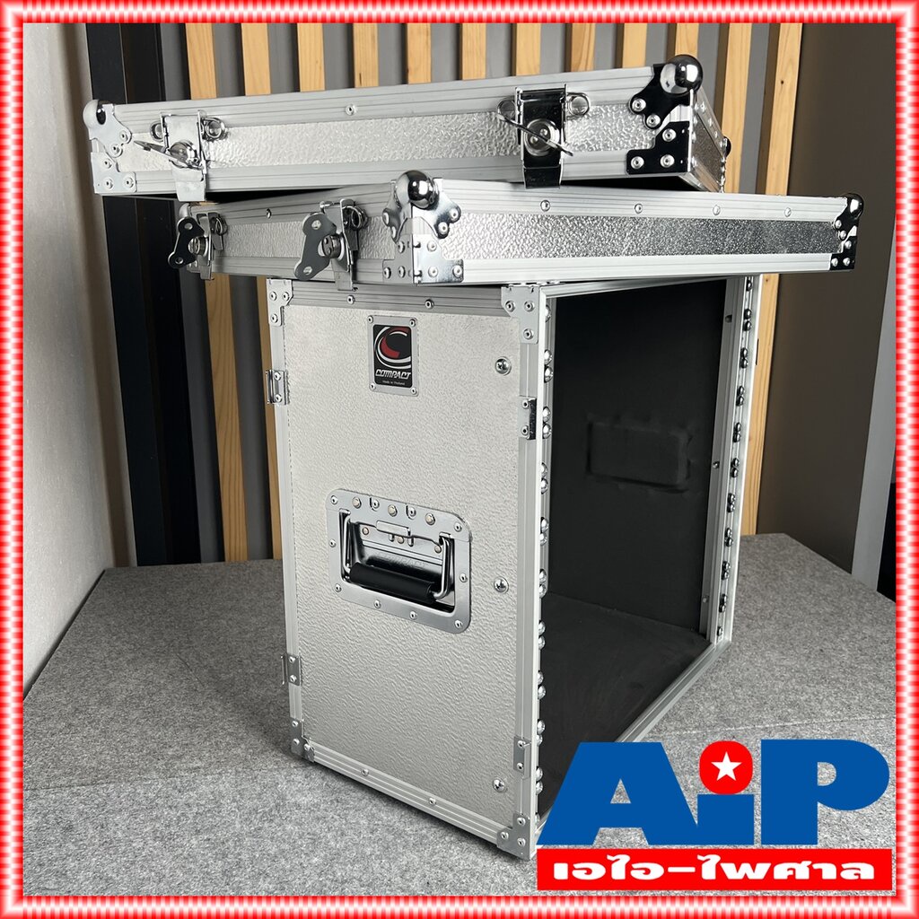 แร็ค COMPACT LA 10U RACK ไม้ผิวอลูมิเนียมสีเงิน ลึก 11นิ้ว LA10U แร็คเครื่องเสียง แร็คไม้ คอมแพ็ค LA