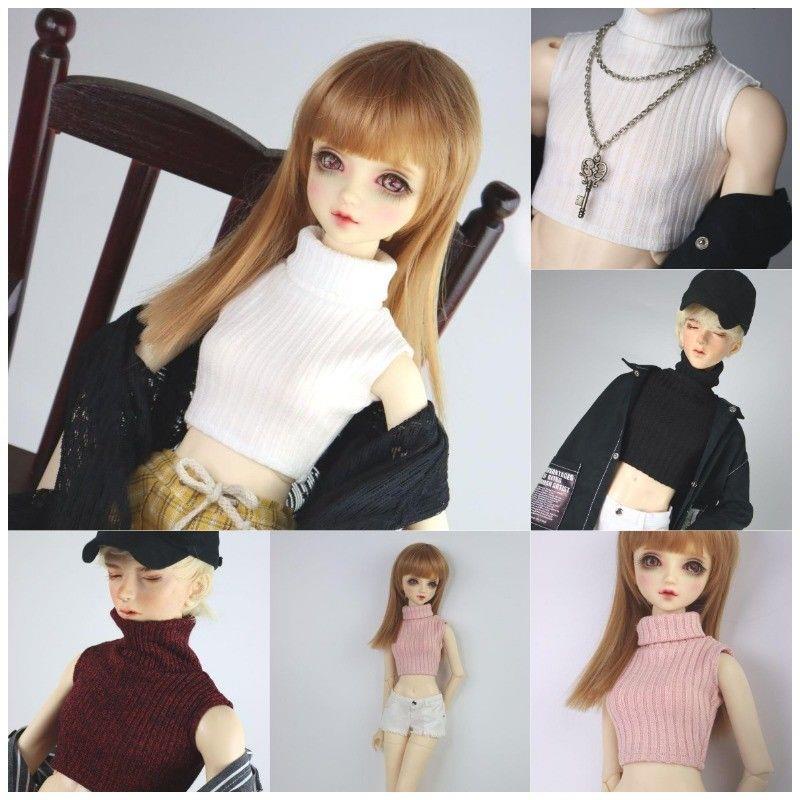 ลุง 1/3 บีเจดี เสื้อผ้าเด็กพิเศษสั้นคอเต่าขนสัตว์เสื้อกั๊กถักใบ โลลิ 60 ซม. 72 ซม. SD