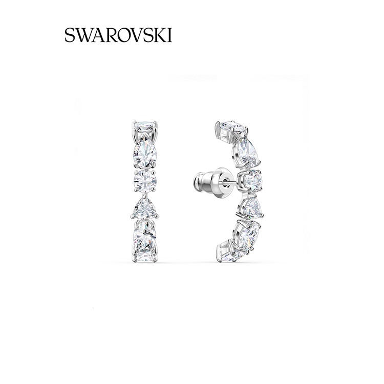 Swarov ต่างหูคริสตัล สไตล์โมเดิร์น เครื่องประดับแฟชั่นสตรี e0331