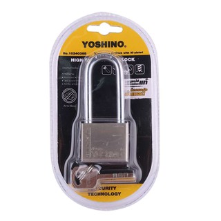 YOSHINO กุญแจคอยาวชุบนิกเกิ้ล 40 มม. รุ่น YN L40 วัสดุทำจากเหล็กกล้าชุบนิกเกิล ไม่เป็นสนิม ที่คล้องทำจากเหล็กกล้าชุบ มีค