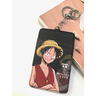 LUFFY  ที่ใส่บัตร ซองใส่บัตร ที่ใส่บัตร ลาย ลูฟี่ งานดี น่าใช้งาน สวยจริง มีห่วงและก้ามปู สำหรับบัตร6x8 cm  BY MANOPNEST