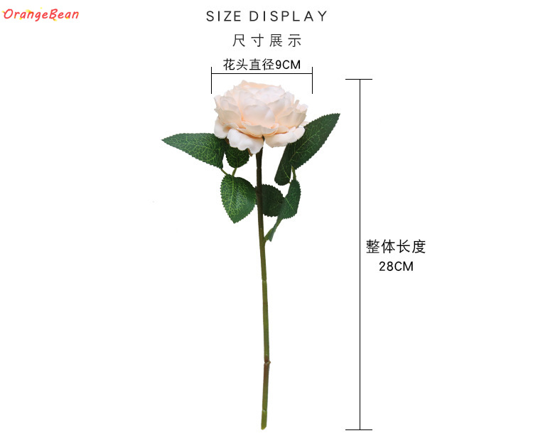 ช่อดอกกุหลาบประดิษฐ์ ดอกโบตั๋นปลอม ผ้าไหม สําหรับตกแต่งบ้าน งานแต่งงาน - รูปที่ 7