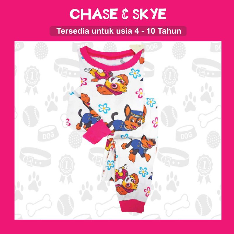 8-10t CHASE & SKYE PAW PATROL ชุดนอนเด ็ กแขนยาว