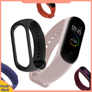 สายนาฬิกาข้อมือซิลิโคน สีพื้น แบบเปลี่ยน สําหรับ Xiaomi Mi Band 6 5 4 3