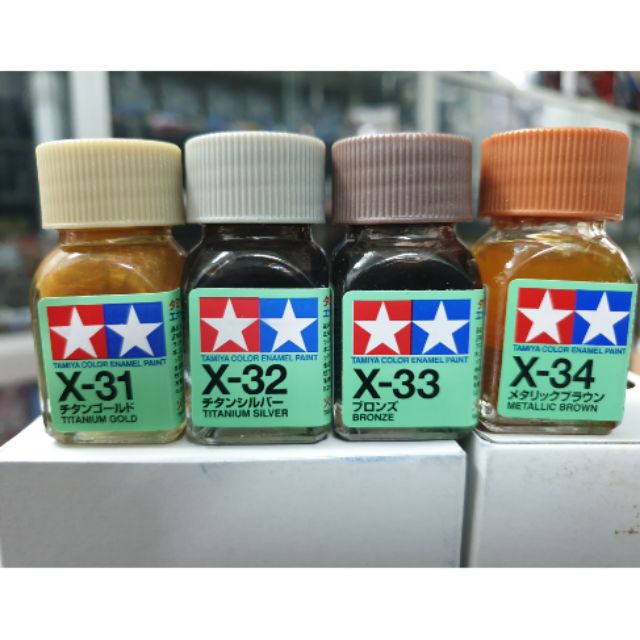 TAMIYA ENAMEL PAINTS METALLIC SERIES X 31, X 32, X 33, X 34