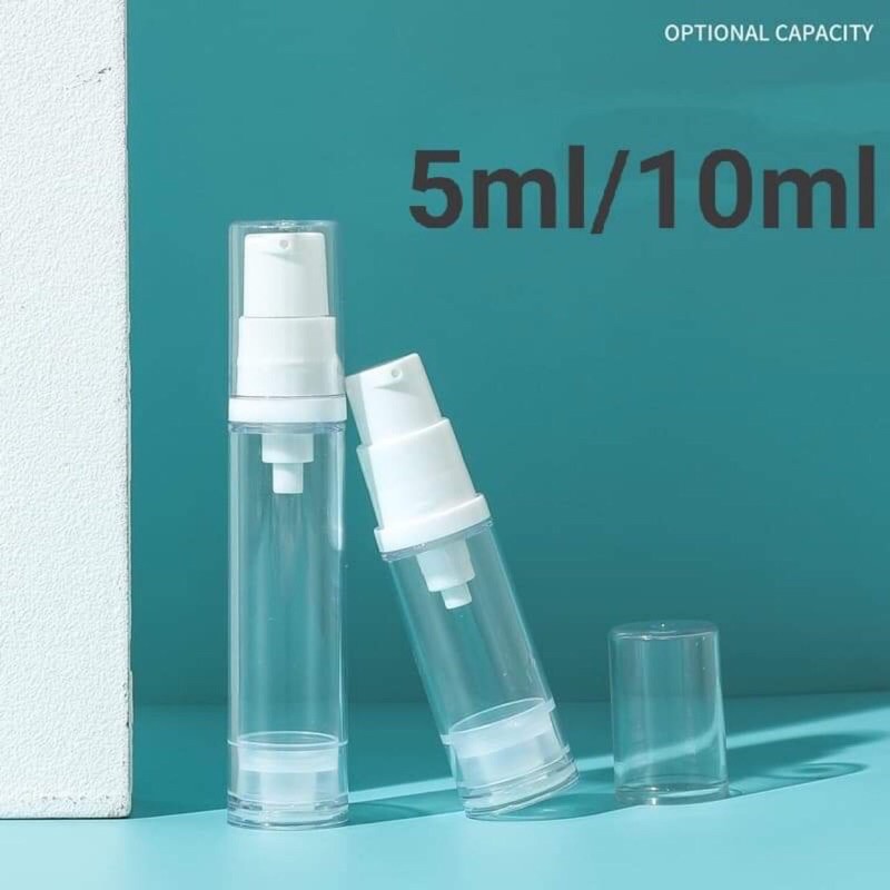 ขวดปั๊มสูญญากาศ แบบขายส่ง5mlแกนขาวใส/ใสล้วน