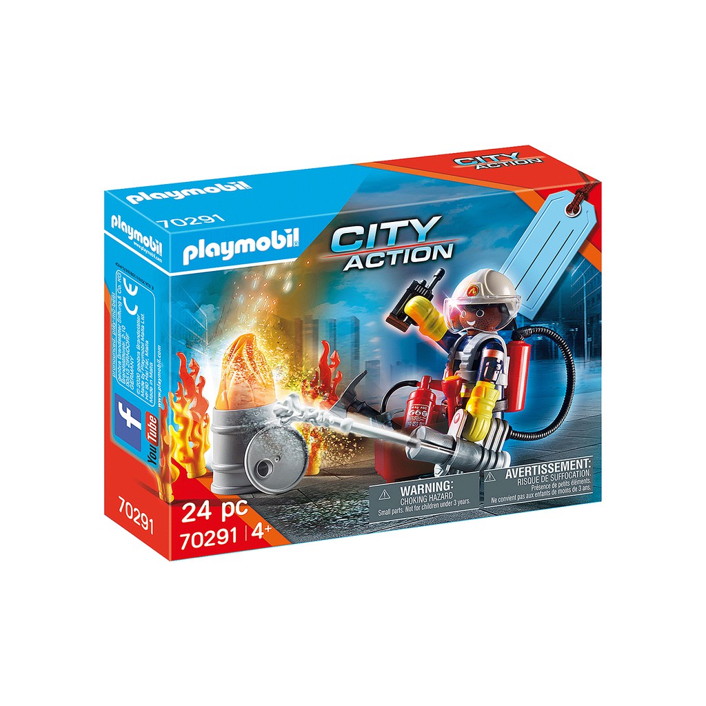 Playmobil 70291 Fire Rescue Gift Set แอ็คชั่นฟิกเกอร์ ชุดของขวัญ นักดับเพลิง