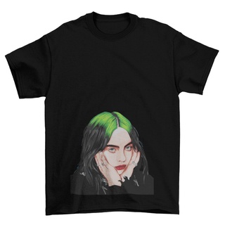 เสื้อยืดผู้ชาย เสื้อยืด พิมพ์ลายการ์ตูนอนิเมะ BILLIE EILISH ขนาดใหญ่ S-5XL