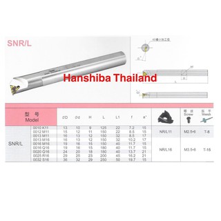 ด้ามกลึงเกลียวใน (ตราหัวเสือ) Hanshiba SNR