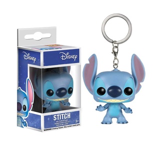 พวงกุญแจฟิกเกอร์ PVC รูปการ์ตูนดิสนีย์ Stitch Funko POP น่ารัก เหมาะกับของขวัญ ของเล่นสําหรับเด็ก และผู้ใหญ่