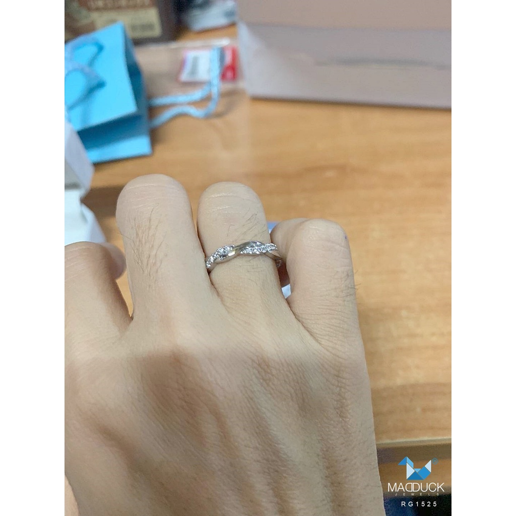 Madduckjewels แหวนเงินแท้ เพชร CZ ชุบโรเดียม RG1525 - รูปที่ 3