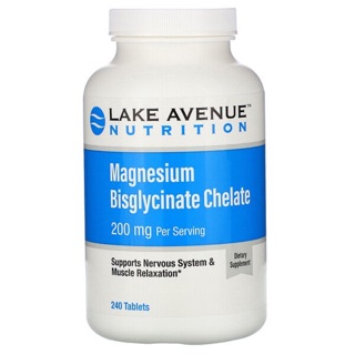 🌟PreOrder🌟 New 🇺🇸Lake Avenue Nutrition, Magnesium Bisglycinate, 200 mg Per Serving, 240 Tablets