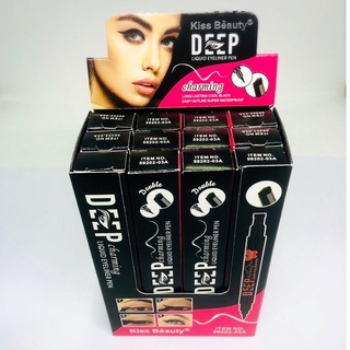 kiss Beauty NO.59202-03A2 in 1 อายไลเนอร์ กันน้ำ หัวใหญ่ อายไลเนอร์ชนิดน้ำสูตรกันน้ำสีดำเย็น แห้งเร็ว ไม่เลอะ!!!