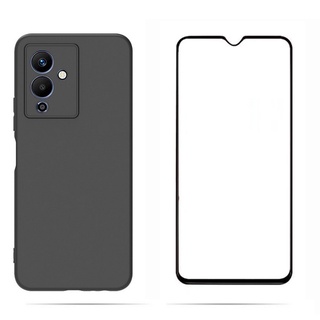 Infinix Note 12 Pro 5G X671B เคส สีดํา ด้าน นิ่ม TPU ซิลิโคน เคสป้องกัน พร้อมฟิล์มกระจกนิรภัย