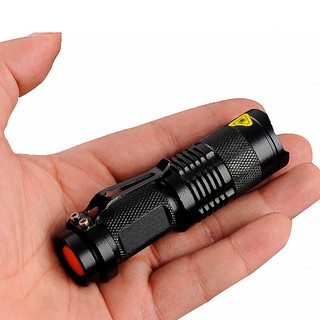 Mini led torch ไฟฉายจิ๋วแรงสูง  3 โหมด CREE 14500  สามารถใช้ถ่าน AA สี Black