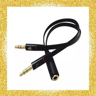 3.5mm Stereo Audio Female to 2 Male Headphone Mic Y Splitter Cable Adapter