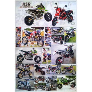 โปสเตอร์ รูปถ่าย รถมอเตอร์ไซค์ คาวาซากิ KAWASAKI KSR POSTER 24”X35” Mini Bike Motorcycles