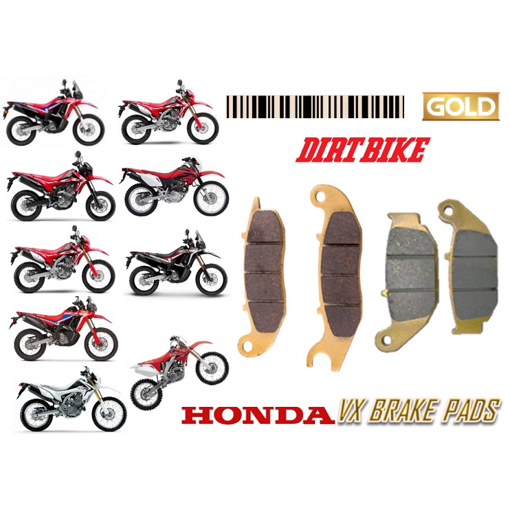 HONDA DIRT BIKE DAYTONA VX ผ้าเบรก CFR250 L CFR250 M CRF250 RL CRF250 RALLY GOLD QUALITY
