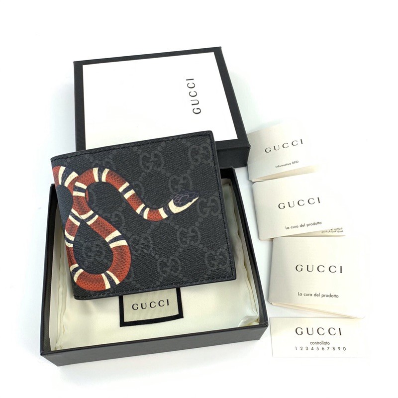 Gucci men wallet ลายงูสีดำ