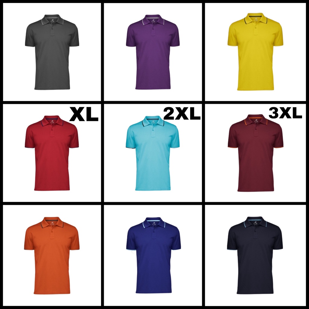 เสื้อโปโล กีฬา วิ่ง สปอร์ต Poligan S ไม่มีกระเป๋า PS007 13 สี XL 2XL 3XL