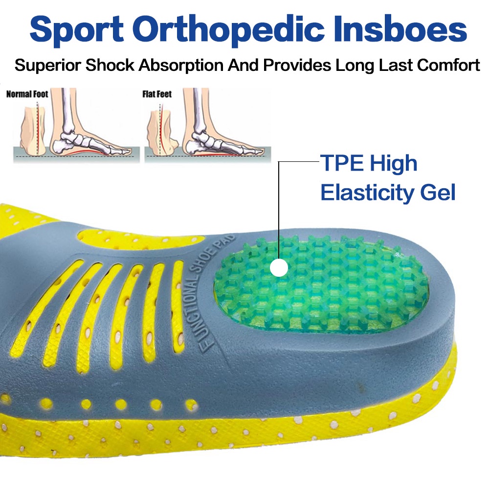 1 คู่กีฬาศัลยกรรมกระดูก Insoles สําหรับเท้าแบน Arch สนับสนุนแทรกใช้สําหรับกีฬาวิ่ง