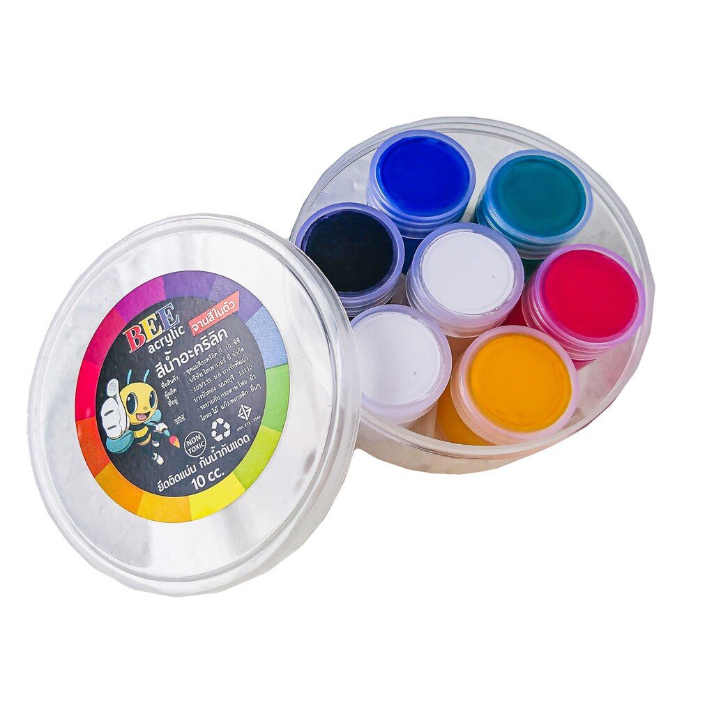 ชุดสีน้ำ สีอะคริลิค 10 มล. 7 ขวด Beehive บีไฮฟ กันน้ำ สีด้าน Acrylic Color