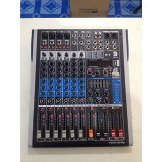 Mixer มิกเซอร์ เครื่องผสมสัญญาณเสียง audio-nine Hot Rock BT8 8 Channel USB Record MP3 Player EQ 3 Band Graphic EQ 7 Band