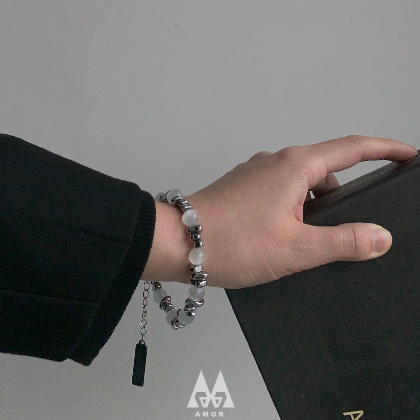 มือสตริงโอปอลประกบสร้อยข้อมือแสงหรูหราอินแฟชั่นที่เรียบง่ายอุปกรณ์เสริม