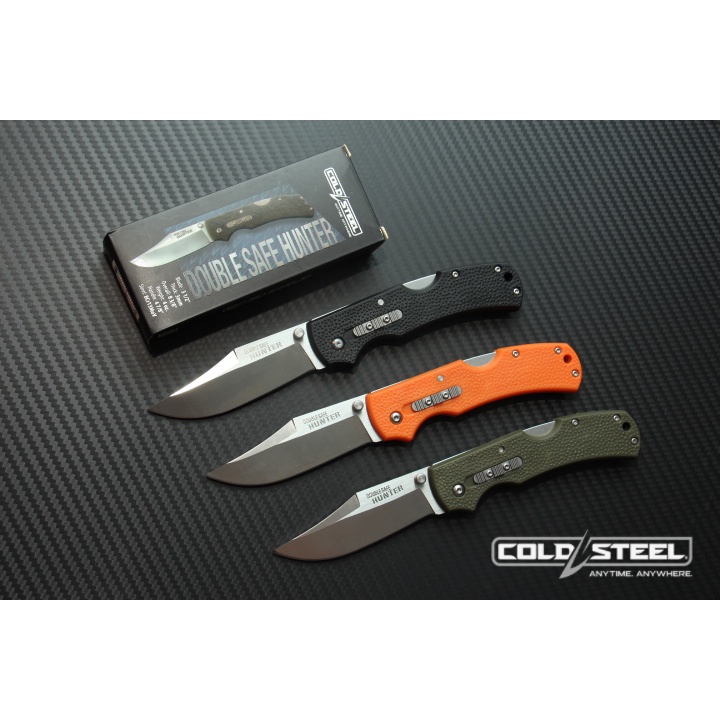 มีดเดินป่าcold steel รุ่น DOUBLE SAFE HUNTER ใบ 8cr13 Mov ทรงโบวี ( AAA )