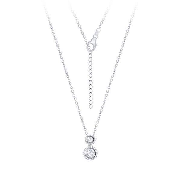 [พร้อมส่ง]  925 silver simulated CZ silver Necklace สร้อยคอเงินแท้925 สร้อยคอเพชรCZ ใส่แล้วไม่แพ้ SI