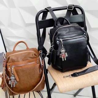 กระเป๋า KEEP  รุ่น Kate backpack ( รุ่นหนัง )ใบนี้ มีสายสั้นหนังสำหรับสะพายไหล่