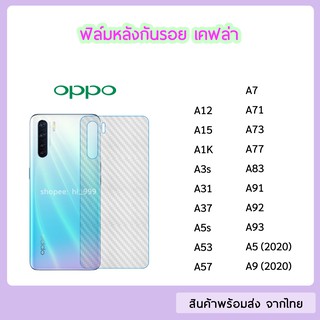 ฟิล์มหลัง OPPO ฟิล์มเคฟล่า แบบใส ทุกรุ่น A12 A15 A1K A3s A31 A37 A5s A53 A57 A7 A71 A73  A91 A92 A93 A5(2020) A9(2020)