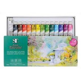 ST.artmaterial ชุดสีน้ำ ST หลอดเงา ชุด 14 สี