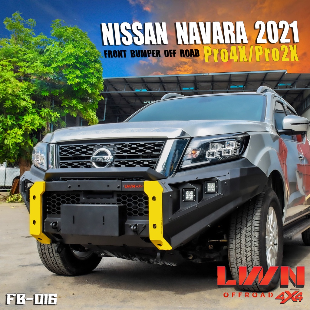 กันชนหน้าออฟโรด Navara 2021 /Pro4x /Pro2X กันชนเหล็กดำ OFF ROAD BUMPER รุ่น FB-016 ดีแมกซ์ นาวาร่าแบ