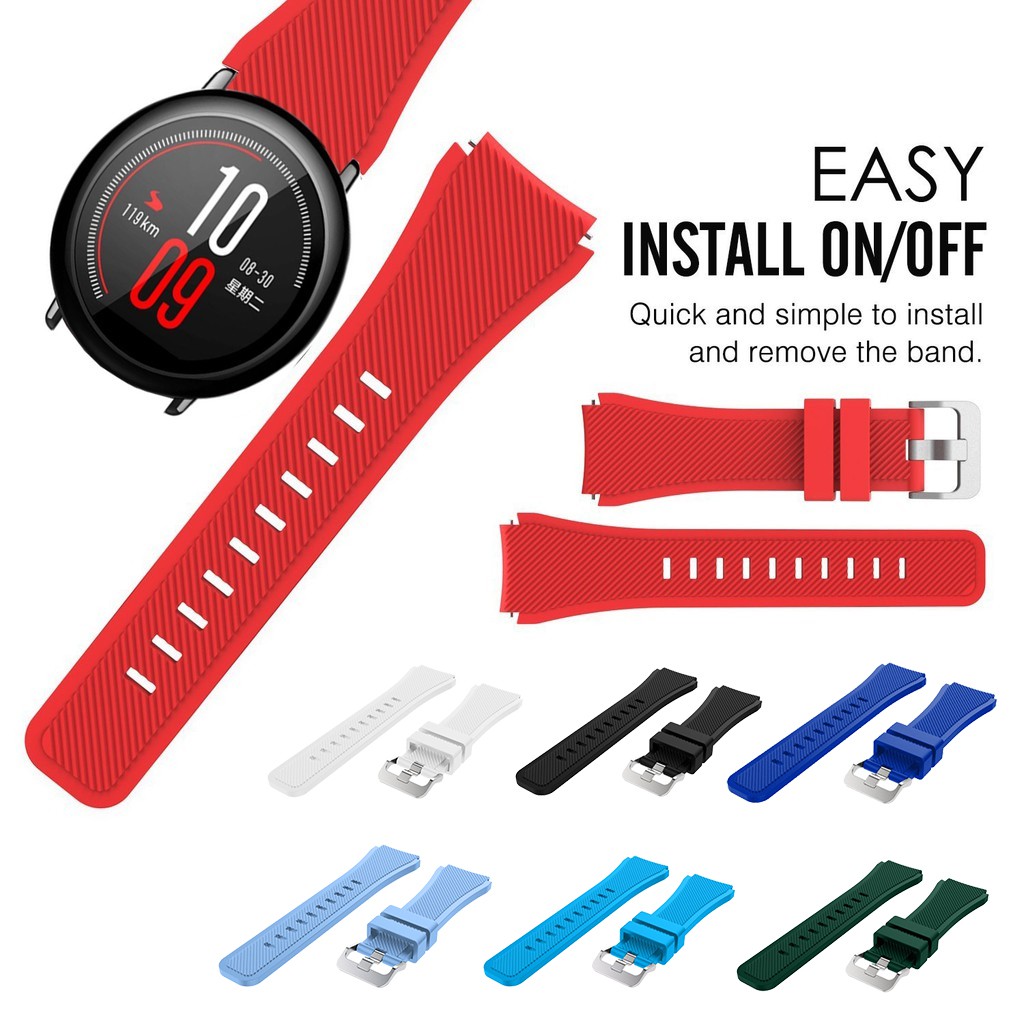 สายรัดสายคล้องคอซิลิโคนสายโลหะสำหรับ Huami Amazfit Pace