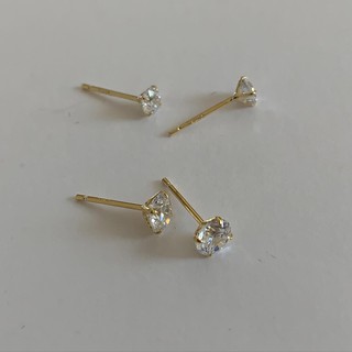 A.piece ต่างหูเงินแท้ [all silver 925 &amp; 14K gold plated] crystal stud (166)