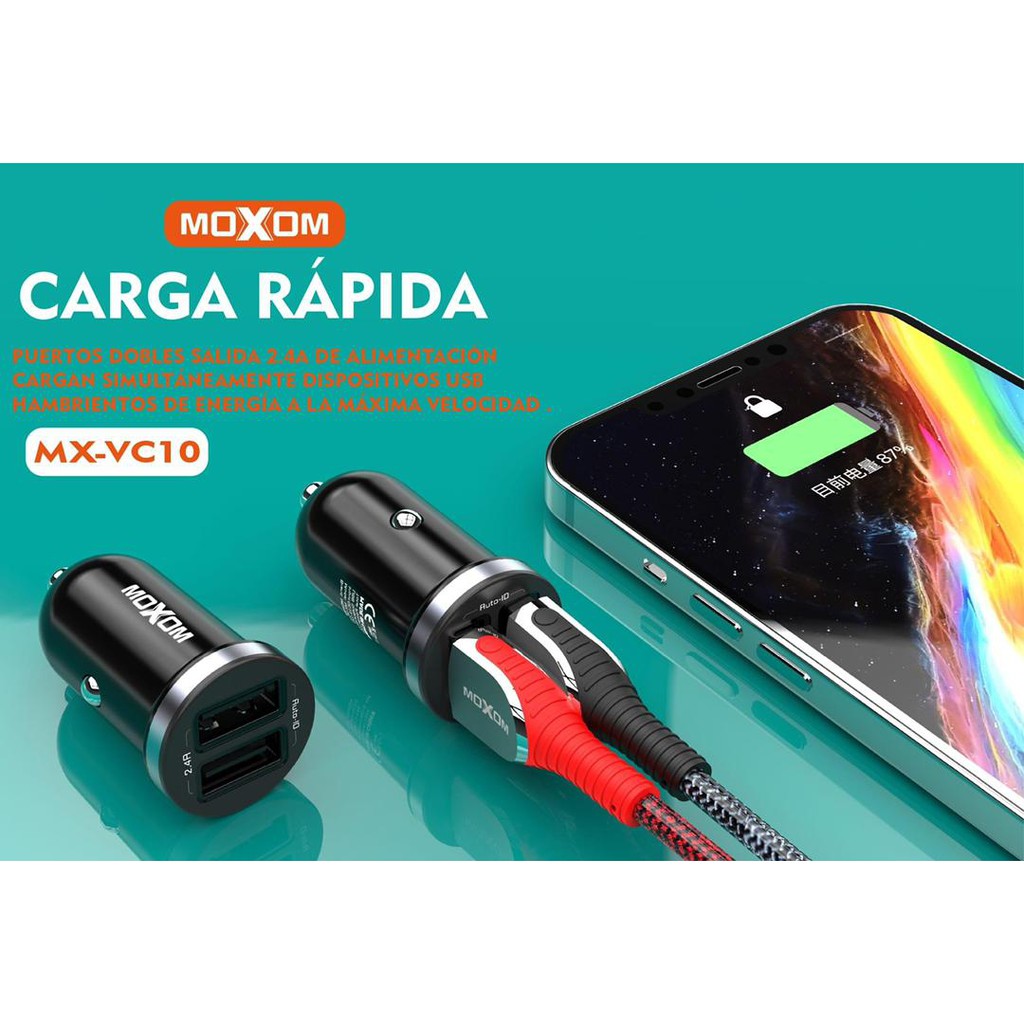 MOXOM MX-VC10 DUAL USB OUTPUT 2.4A IN-CAR CHARGER ชาร์จเร็ว
