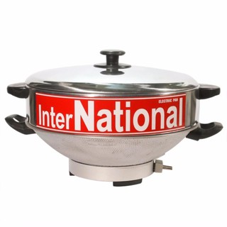กระทะไฟฟ้าพร้อมซึ้งนึ่ง International รุ่น NL-001 ต้ม ผัด ทอด ขนาด 12 นิ้ว 1000W