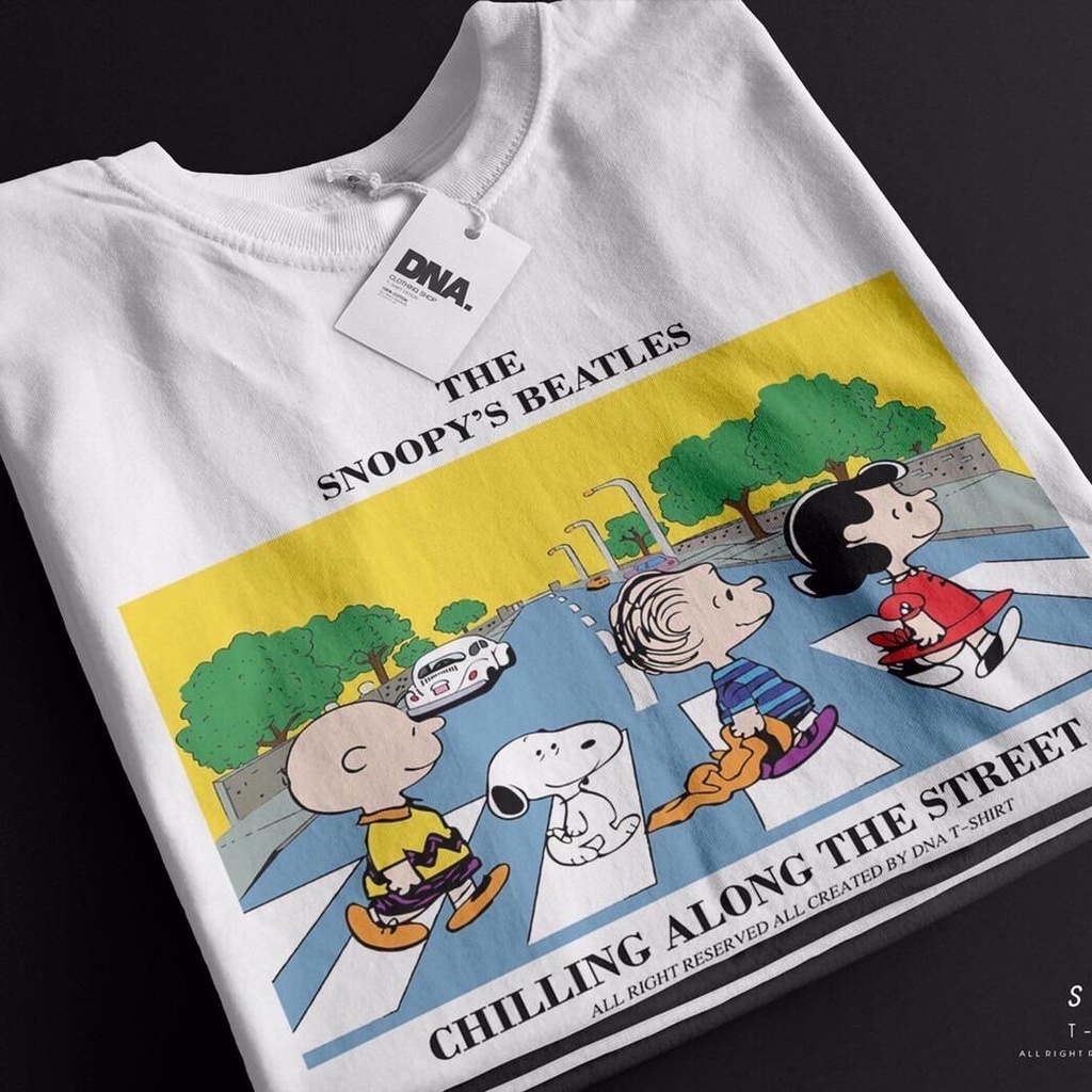 เสื้อยืดโอเวอร์ไซร์ ป้าย DNA ลาย snooppy